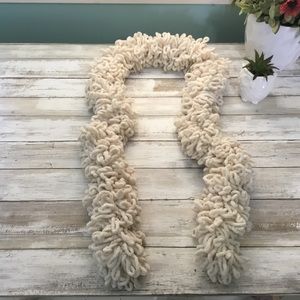 Scarf Looped Knit Cream Color with Slight Silver Shimmer